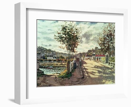 The Seine at Bougival, 1869-Claude Monet-Framed Giclee Print