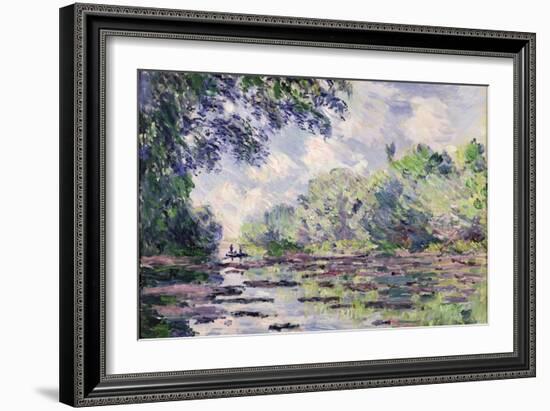 The Seine at Giverny, 1885-Claude Monet-Framed Giclee Print