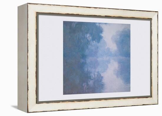 The Seine at Giverny, Morning Mists-Claude Monet-Framed Stretched Canvas