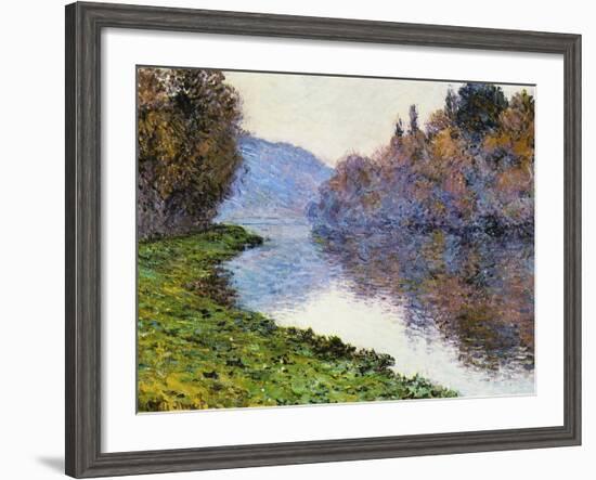 The Seine at Jenfosse, 1884-Claude Monet-Framed Giclee Print