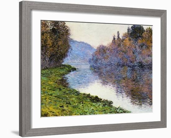 The Seine at Jenfosse, 1884-Claude Monet-Framed Giclee Print