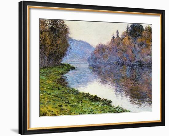 The Seine at Jenfosse, 1884-Claude Monet-Framed Giclee Print