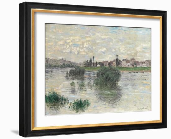 The Seine at Lavacourt, 1879-Claude Monet-Framed Giclee Print