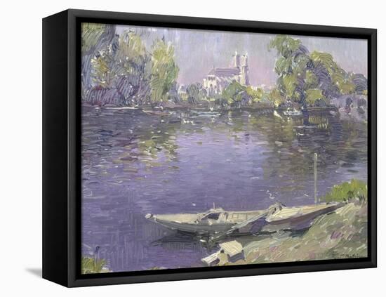 The Seine at Mantes-Paul Mathieu-Framed Premier Image Canvas