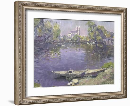 The Seine at Mantes-Paul Mathieu-Framed Giclee Print