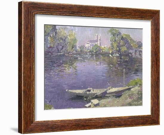 The Seine at Mantes-Paul Mathieu-Framed Giclee Print