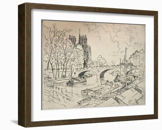 The Seine at Notre Dame, 1915-Lester George Hornby-Framed Giclee Print