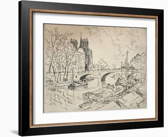 The Seine at Notre Dame, 1915-Lester George Hornby-Framed Giclee Print