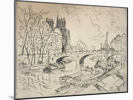 The Seine at Notre Dame, 1915-Lester George Hornby-Mounted Giclee Print