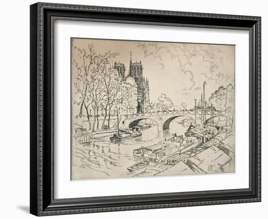 The Seine at Notre Dame, 1915-Lester George Hornby-Framed Giclee Print