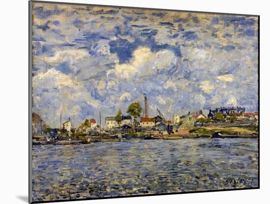 The Seine at Point Du Jour, 1877-Alfred Sisley-Mounted Giclee Print