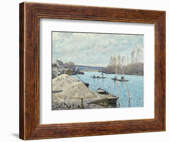 The Seine at Port-Marly, Piles of Sand, 1875-Alfred Sisley-Framed Giclee Print