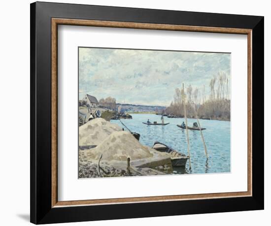 The Seine at Port-Marly, Piles of Sand, 1875-Alfred Sisley-Framed Giclee Print