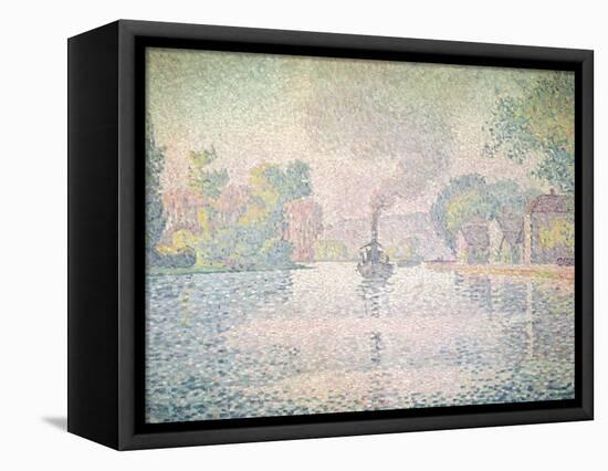 The Seine at Sannois, the Tugboat "L'Hirondelle", 1901-Paul Signac-Framed Premier Image Canvas