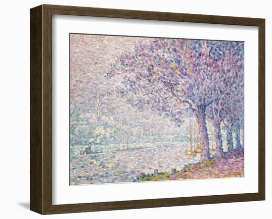 The Seine at St. Cloud, La Seine a St. Cloud, 1903-Paul Signac-Framed Premium Giclee Print