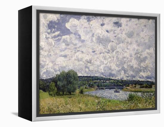 The Seine at Suresnes, 1877-Alfred Sisley-Framed Premier Image Canvas