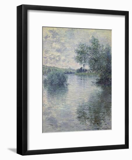 The Seine at Vetheuil, 1879-Claude Monet-Framed Premium Giclee Print