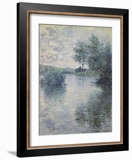 The Seine at Vetheuil, 1879-Claude Monet-Framed Premium Giclee Print