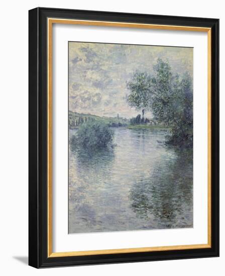 The Seine at Vetheuil, 1879-Claude Monet-Framed Premium Giclee Print