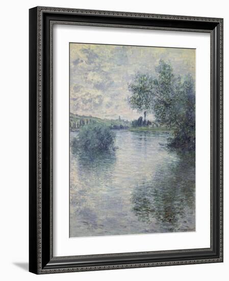 The Seine at Vetheuil, 1879-Claude Monet-Framed Giclee Print