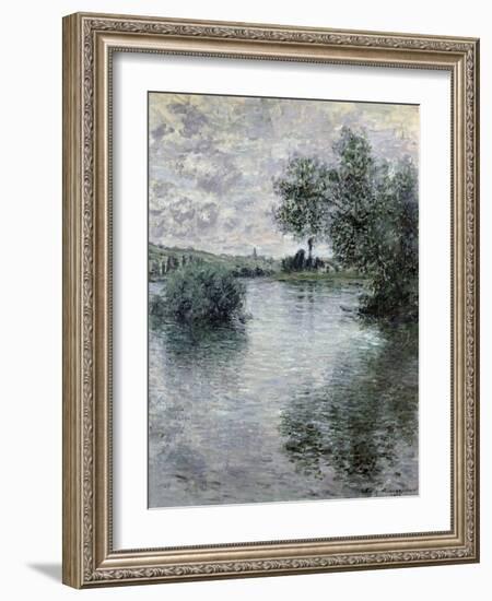 The Seine at Vetheuil, 1879-Claude Monet-Framed Giclee Print