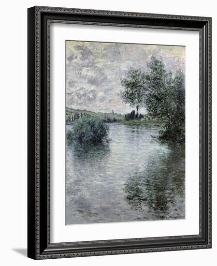 The Seine at Vetheuil, 1879-Claude Monet-Framed Giclee Print