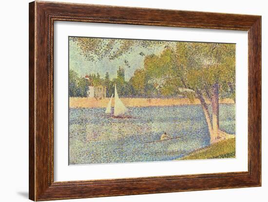 The Seine by the Island of Jatte in Spring-Georges Seurat-Framed Art Print