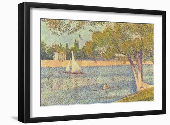 The Seine by the Island of Jatte in Spring-Georges Seurat-Framed Art Print