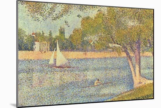 The Seine by the Island of Jatte in Spring-Georges Seurat-Mounted Art Print