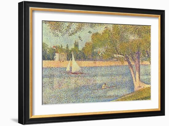 The Seine by the Island of Jatte in Spring-Georges Seurat-Framed Art Print