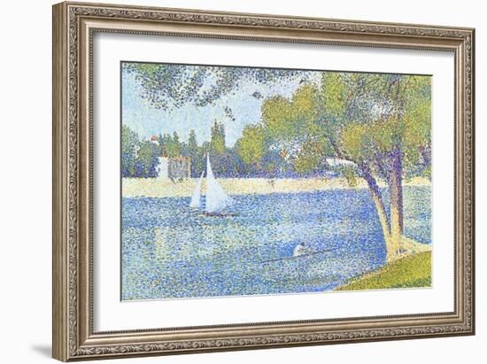 The Seine by the Island of Jatte in Spring-Georges Seurat-Framed Art Print