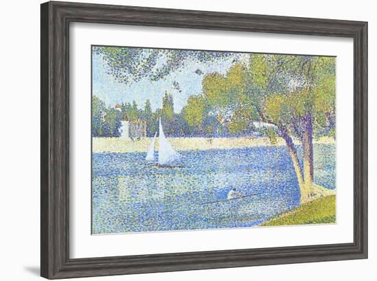 The Seine by the Island of Jatte in Spring-Georges Seurat-Framed Art Print