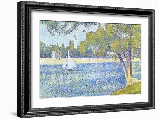 The Seine by the Island of Jatte in Spring-Georges Seurat-Framed Art Print