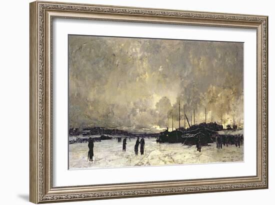 The Seine in December, 1879-Luigi Loir-Framed Giclee Print