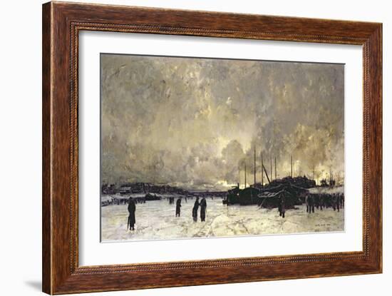 The Seine in December, 1879-Luigi Loir-Framed Giclee Print