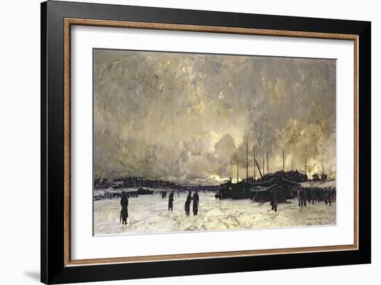 The Seine in December, 1879-Luigi Loir-Framed Giclee Print