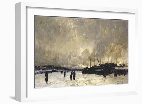 The Seine in December, 1879-Luigi Loir-Framed Giclee Print