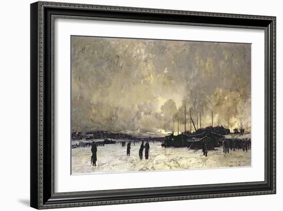 The Seine in December, 1879-Luigi Loir-Framed Giclee Print