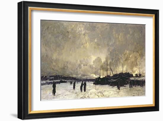 The Seine in December, 1879-Luigi Loir-Framed Giclee Print