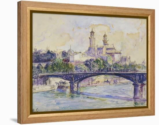 The Seine in front of the Trocadero-Henri Edmond Cross-Framed Premier Image Canvas