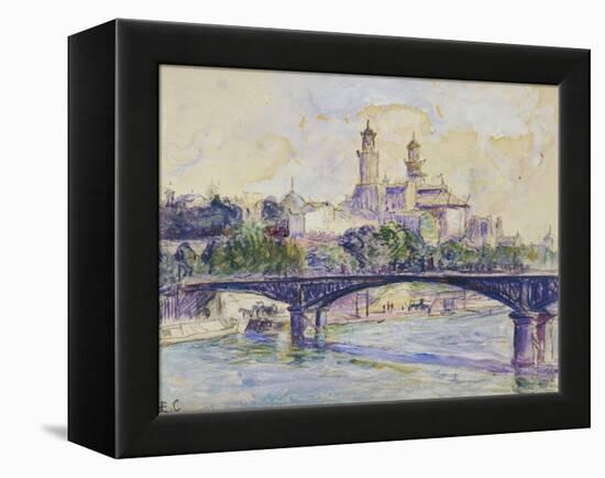 The Seine in front of the Trocadero-Henri Edmond Cross-Framed Premier Image Canvas