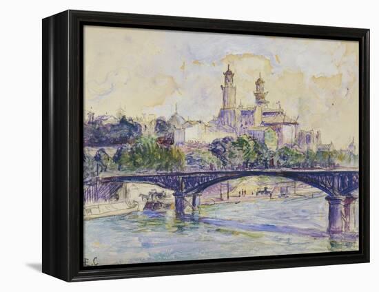 The Seine in front of the Trocadero-Henri Edmond Cross-Framed Premier Image Canvas