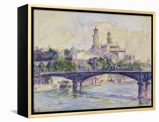 The Seine in front of the Trocadero-Henri Edmond Cross-Framed Premier Image Canvas