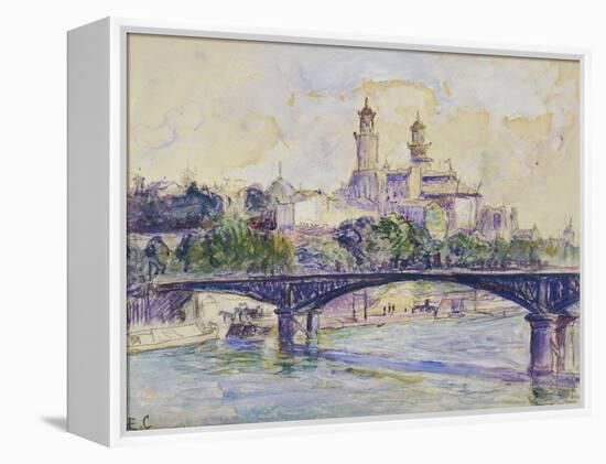 The Seine in front of the Trocadero-Henri Edmond Cross-Framed Premier Image Canvas