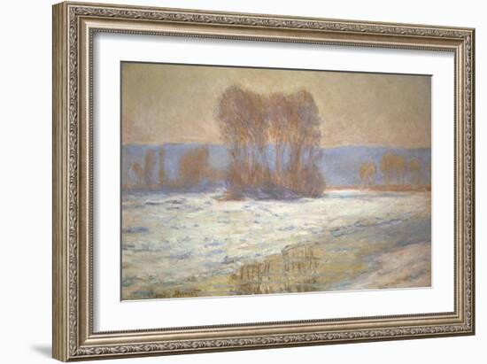 The Seine Near Bennecourt in Winter, 1893-Claude Monet-Framed Giclee Print