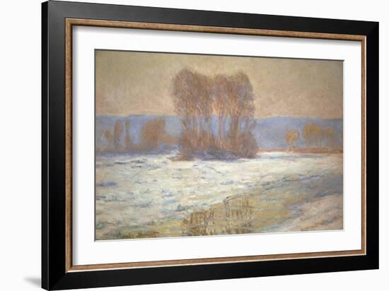 The Seine Near Bennecourt in Winter, 1893-Claude Monet-Framed Giclee Print