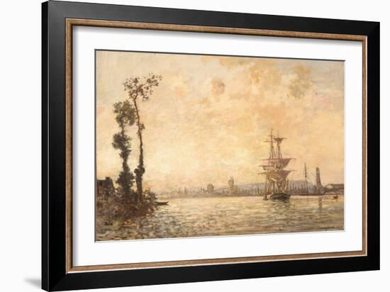 The Seine near Rouen, 1865 (Oil on Canvas)-Johan-Barthold Jongkind-Framed Giclee Print