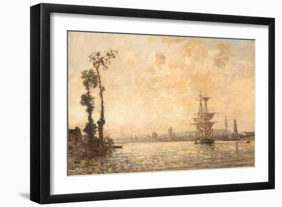 The Seine near Rouen, 1865 (Oil on Canvas)-Johan-Barthold Jongkind-Framed Giclee Print