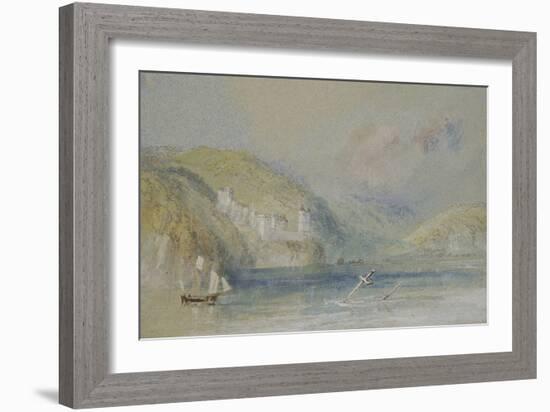 The Seine near Tancarville, C.1832 (W/C with Gouache and Pen & Ink on Paper)-Joseph Mallord William Turner-Framed Giclee Print