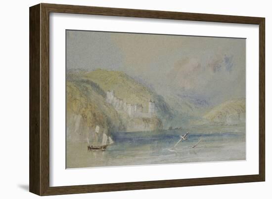 The Seine near Tancarville, C.1832 (W/C with Gouache and Pen & Ink on Paper)-Joseph Mallord William Turner-Framed Giclee Print